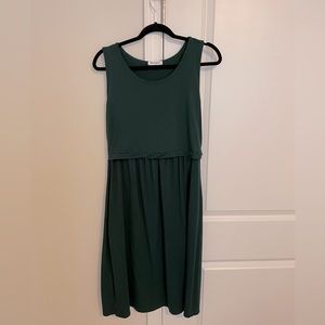 Bearisland Maternity Nursing Dress L Dark Green